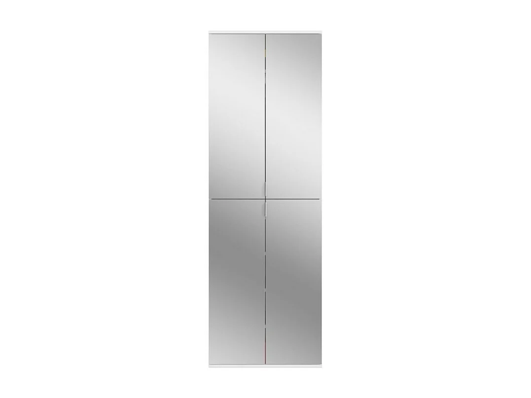 Armoire 16 portes BODITE – 8 portes avec miroirs – Blanc laqué