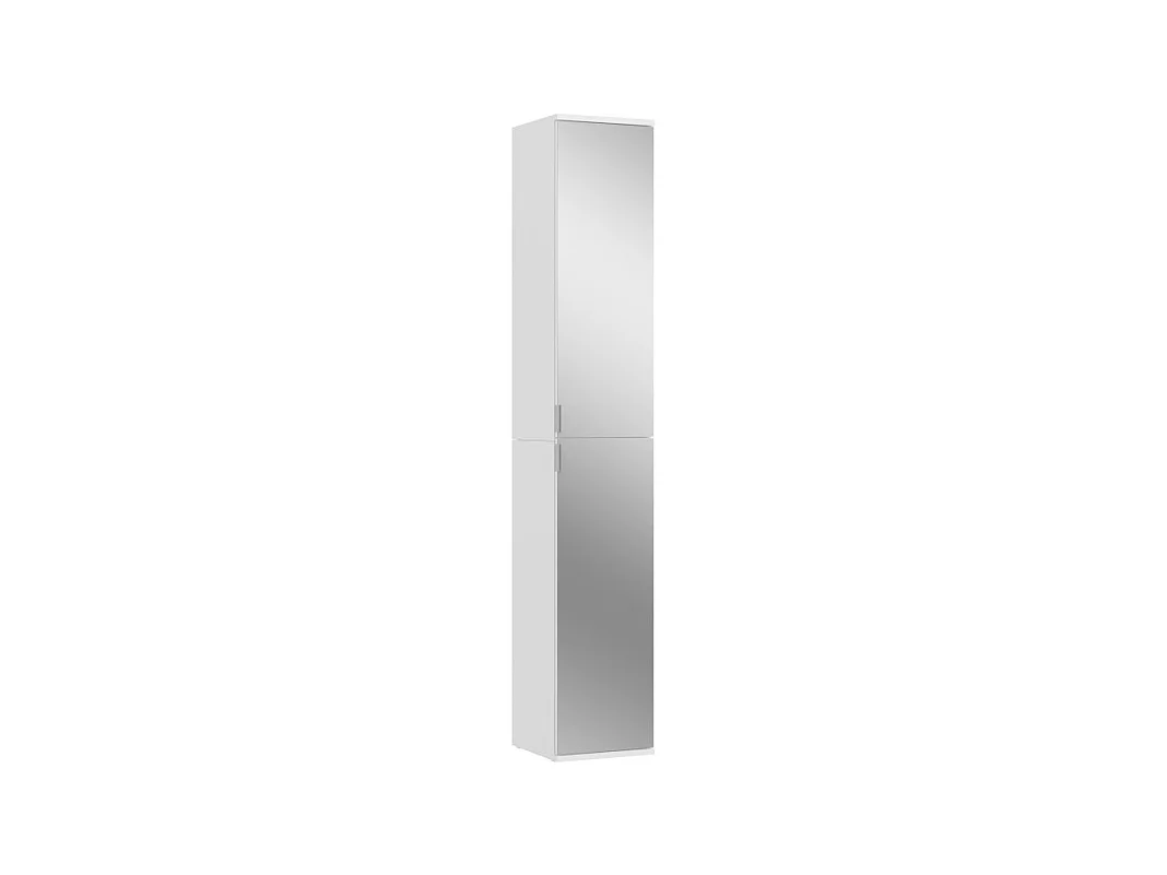 Armário 4 portas BODITE – 2 portas com espelhos – Branco laqueado
