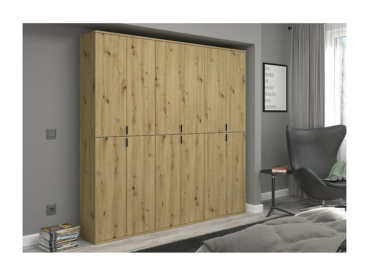 Armario de almacenamiento BODITE – 12 puertas – Roble claro