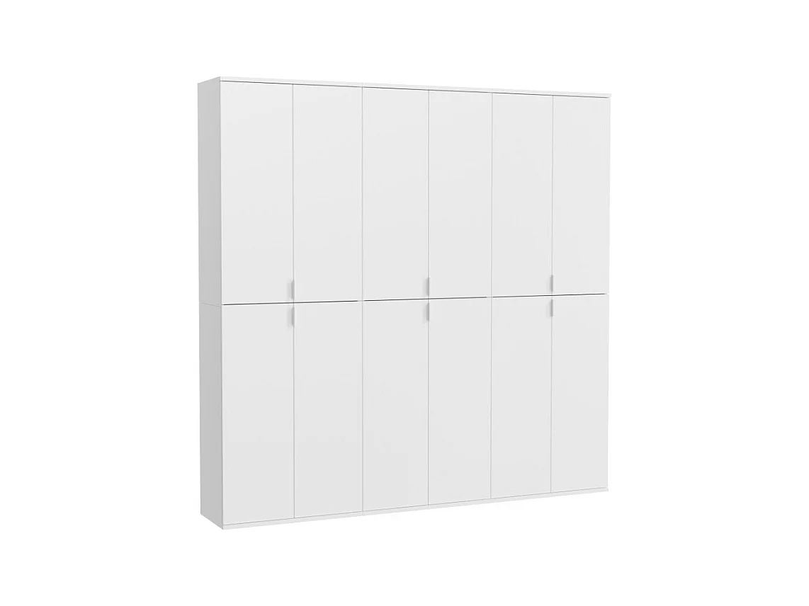 Armoire de rangement 12 portes BODITE – Blanc laqué – Design moderne