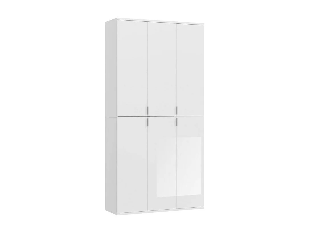 Armoire 6 portes BODITE – Rangement spacieux et design en blanc laqué