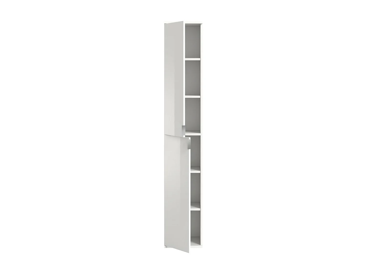 Armoire 6 portes BODITE – Rangement spacieux et design en blanc laqué