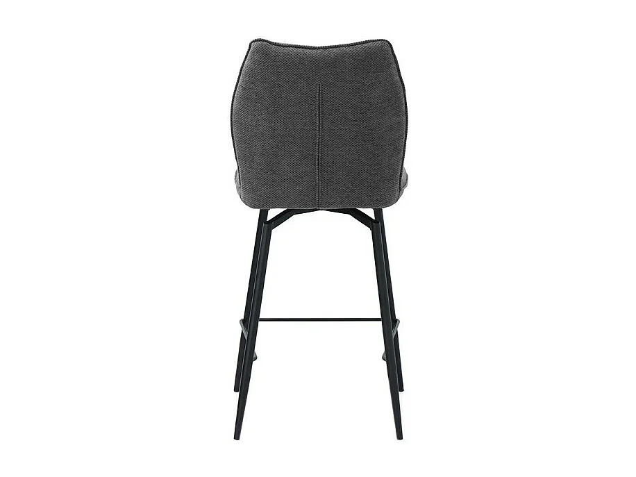 Silla giratoria de mostrador CROFT – Tela gris oscuro – Patas de metal negro – Altura 103 cm – Estilo diseño/industrial