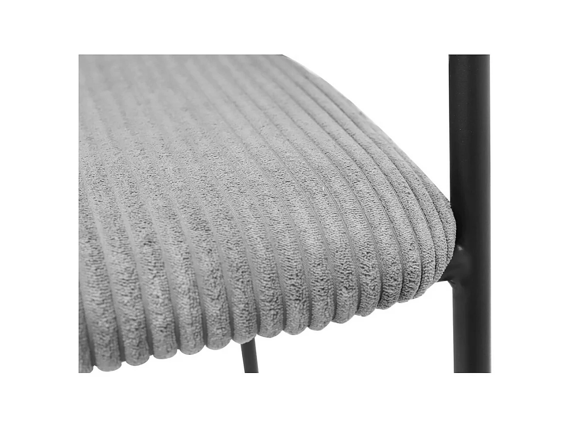 Counterstoel IMANY - Donkergrijs ribfluweel - Met armleuningen - Zwarte metalen poten - Design/industriele stijl