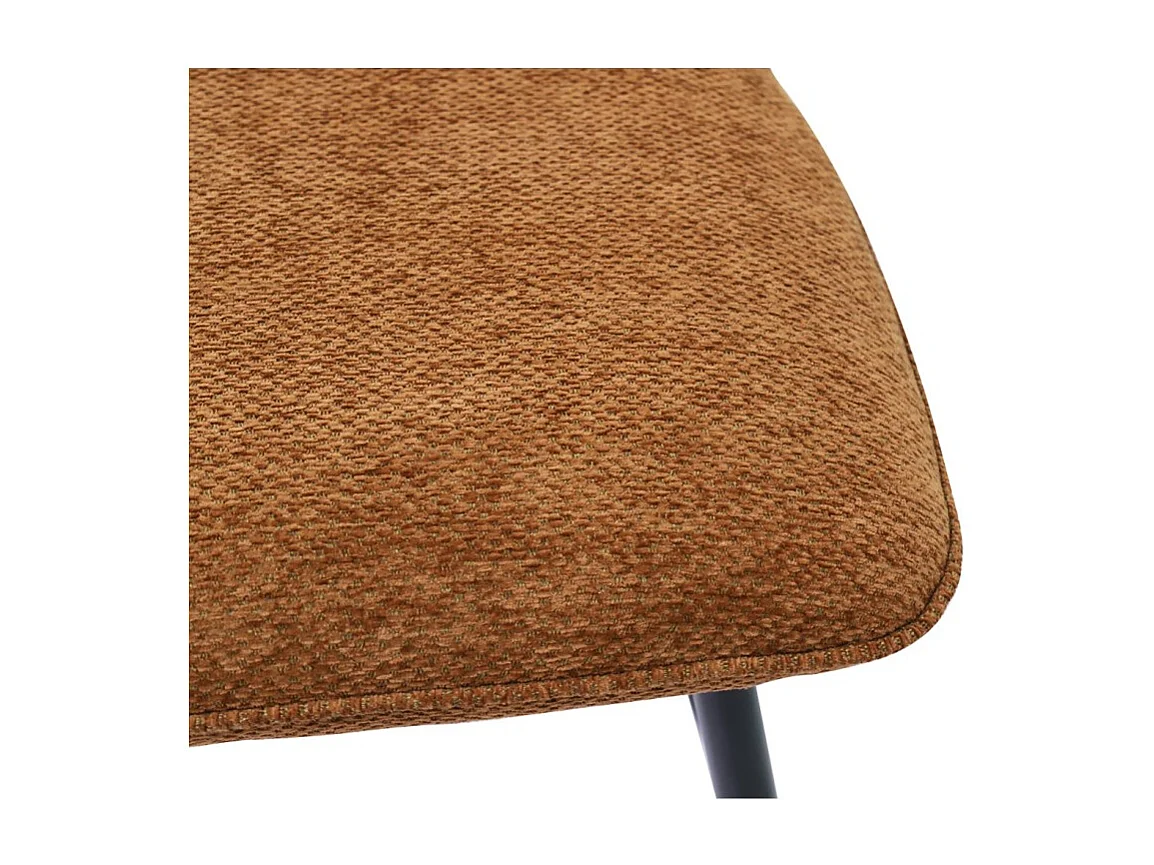 Draaibare toonbankstoel CROFT - Roestbruine stof - Zwarte metalen poten - Hoogte 103 cm - Design/industriële stijl