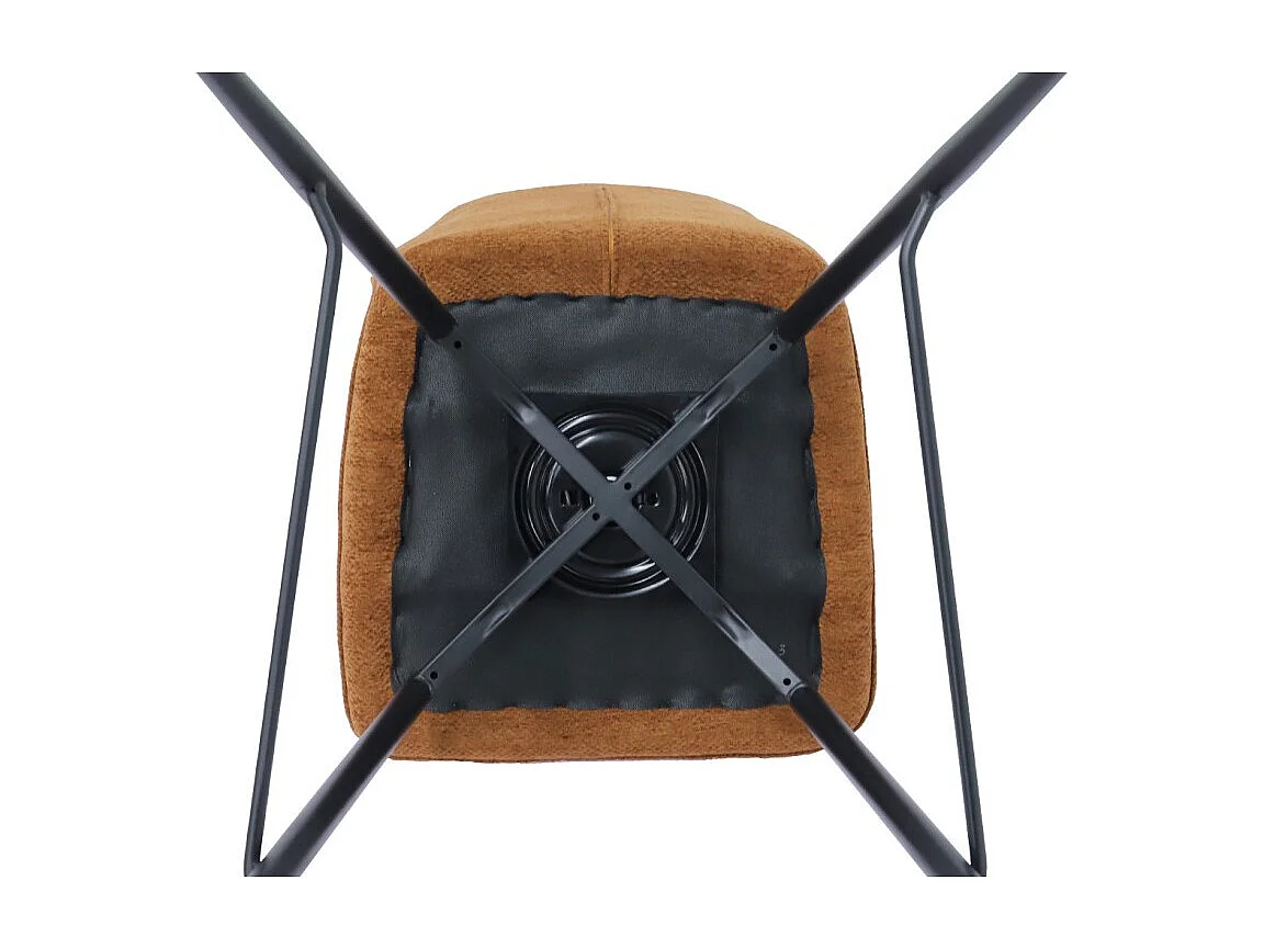 Silla de mostrador giratoria CROFT – Tela marrón óxido – Patas de metal negro – Altura 103 cm – Estilo diseño/industrial