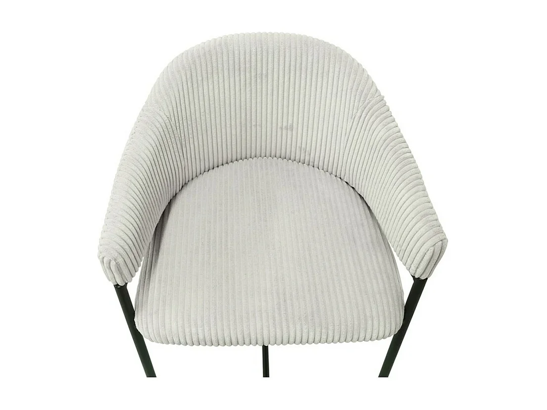 Counterstoel IMANY - Ribfluweel lichtgrijs - Met armleuningen - Zwarte metalen poten - Design/industriële stijl