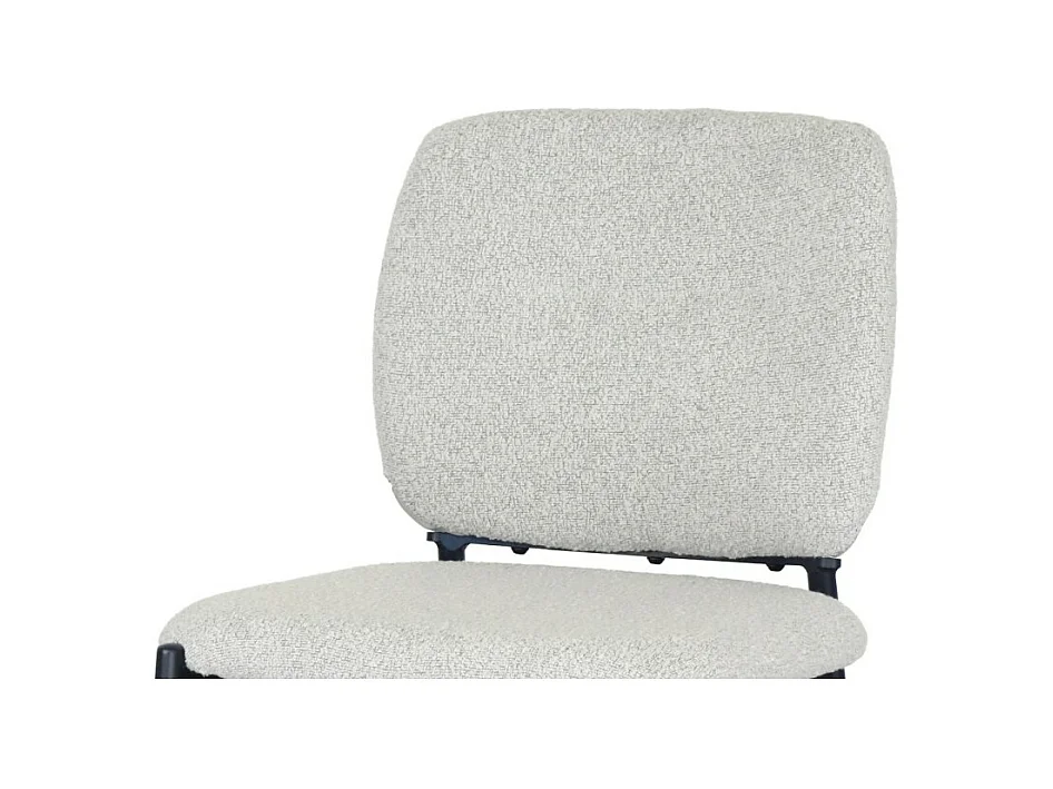 Cadeira de balcão RITA – Tecido bege – Pés de metal preto – Altura 99 cm – Estilo design/industrial