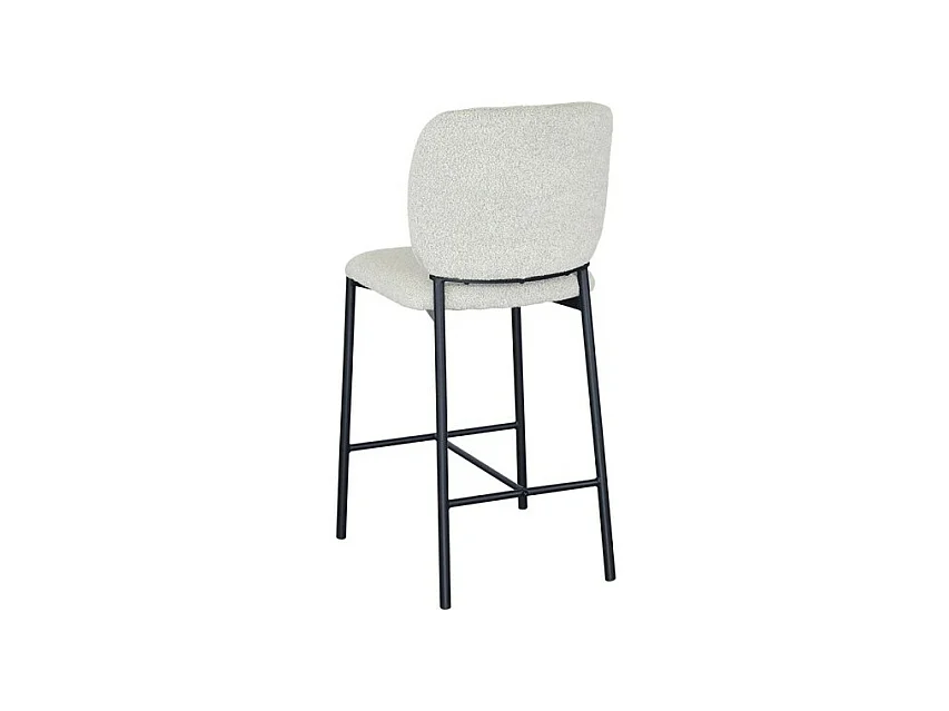 Cadeira de balcão RITA – Tecido bege – Pés de metal preto – Altura 99 cm – Estilo design/industrial