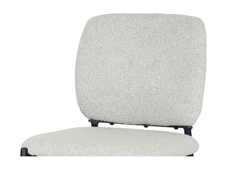 Chaise de comptoir RITA – Tissu beige – Pieds en métal noir – Hauteur 99 cm – Style design/industriel