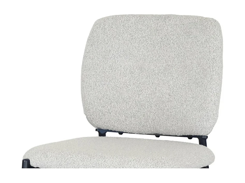 Counterstoel RITA - Beige stof - Zwarte metalen poten - Hoogte 99 cm - Design/industriële stijl