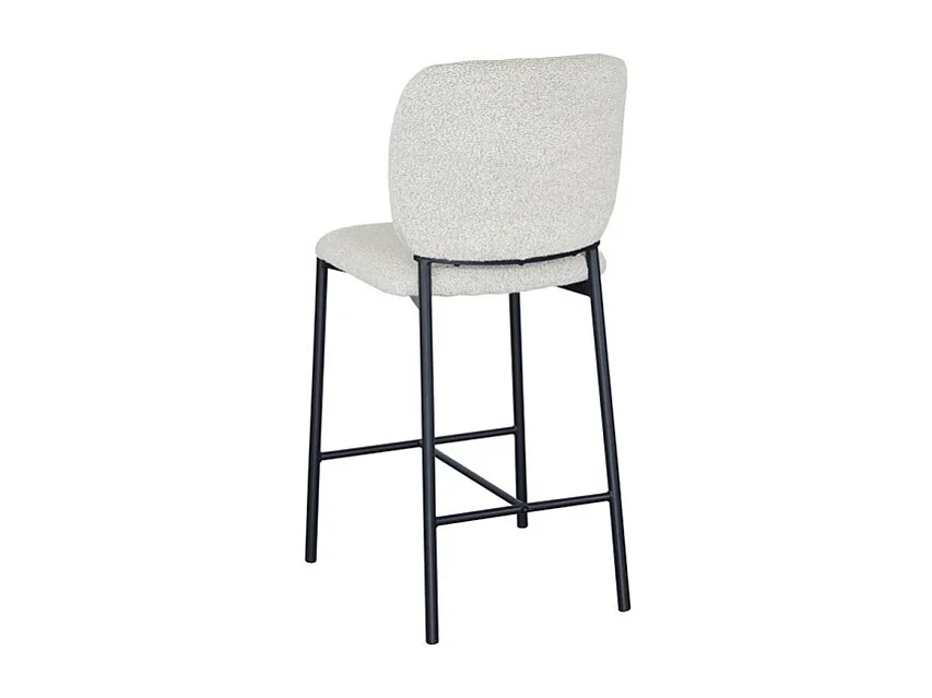 Counterstoel RITA - Beige stof - Zwarte metalen poten - Hoogte 99 cm - Design/industriële stijl