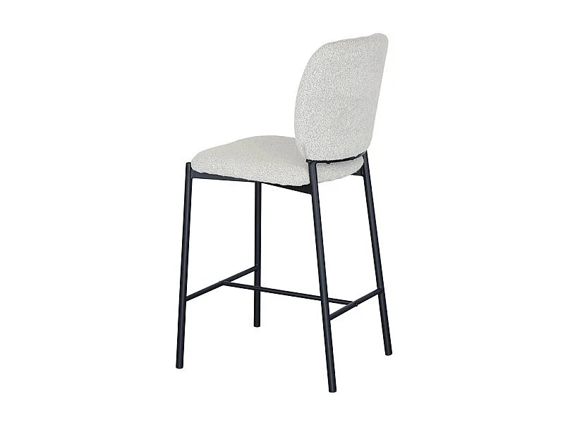 Counterstoel RITA - Beige stof - Zwarte metalen poten - Hoogte 99 cm - Design/industriële stijl