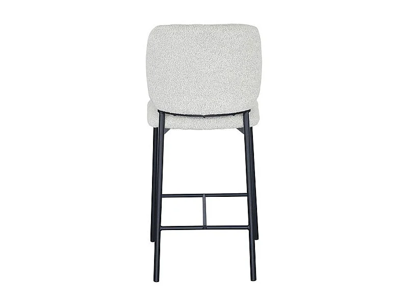 Counterstoel RITA - Beige stof - Zwarte metalen poten - Hoogte 99 cm - Design/industriële stijl