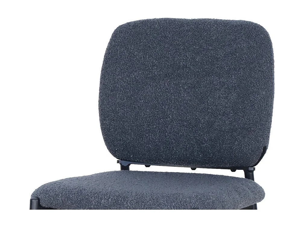 Chaise de comptoir RITA – Tissu gris foncé – Pieds en métal noir – Hauteur 99 cm – Style design/industriel