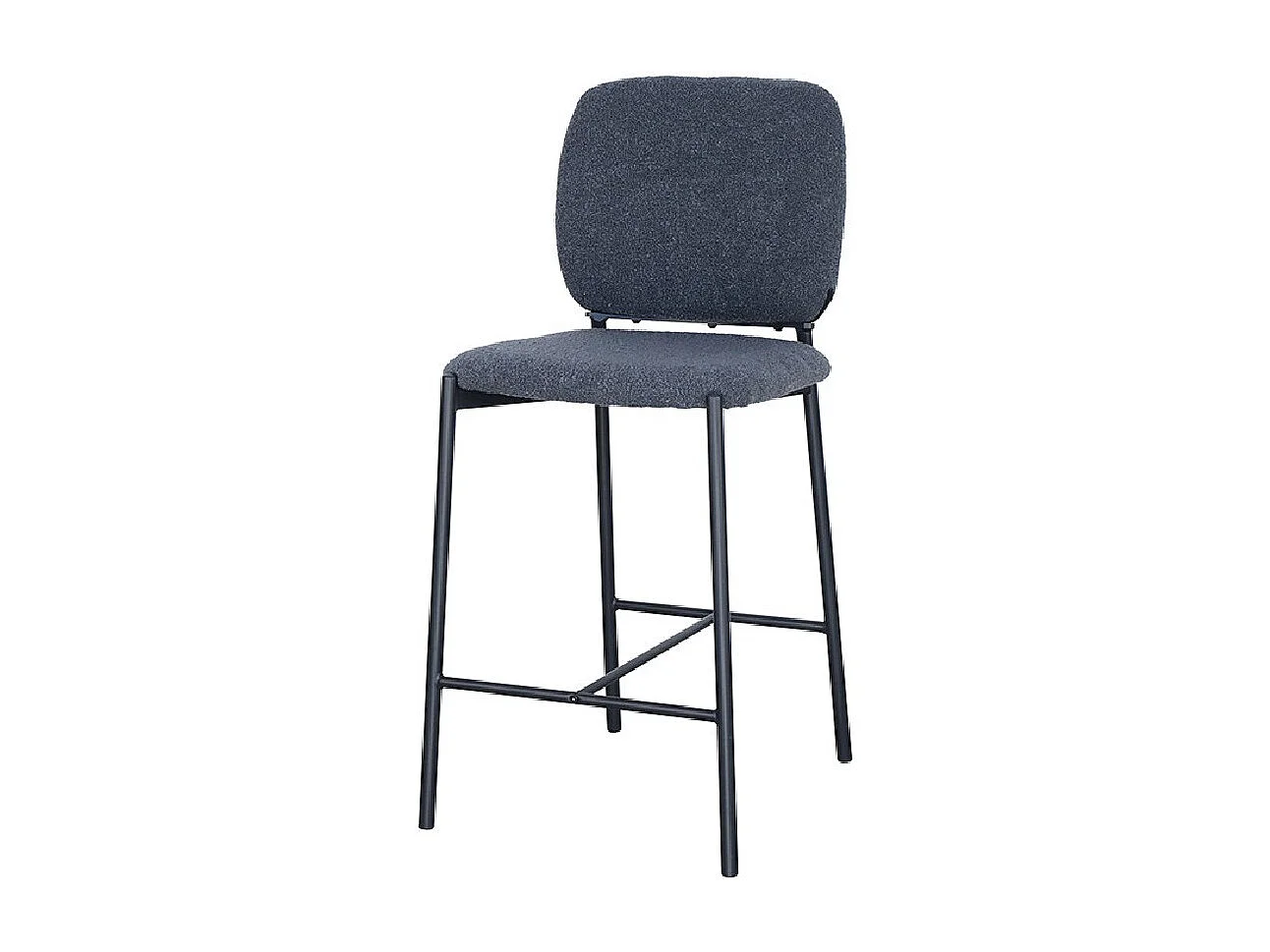 Counterstoel RITA - Donkergrijze stof - Zwarte metalen poten - Hoogte 99 cm - Design/industriële stijl