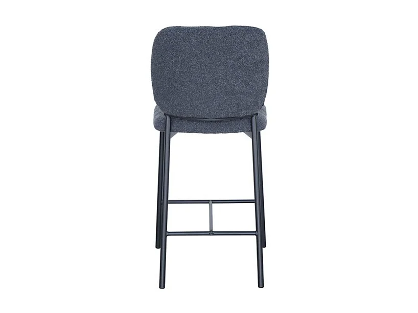 Counterstoel RITA - Donkergrijze stof - Zwarte metalen poten - Hoogte 99 cm - Design/industriële stijl