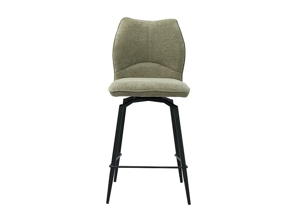 Silla de mostrador giratoria CROFT – Tela beige arena – Patas de metal negro – Altura 103 cm – Estilo diseño/industrial