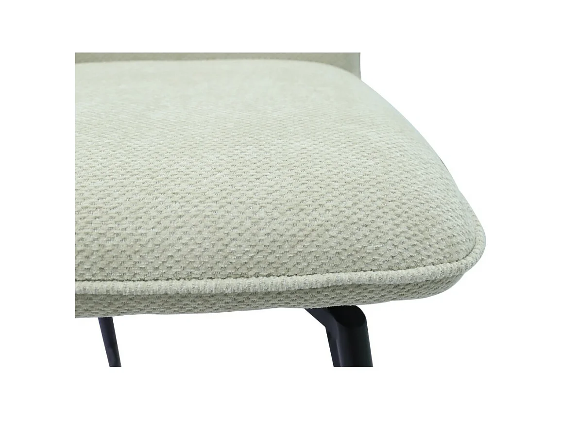 Cadeira de balcão giratória CROFT – Tecido cru – Pés de metal preto – Altura 103 cm – Estilo design/industrial