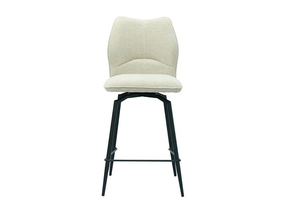 Silla giratoria de mostrador CROFT – Tela cruda – Patas de metal negro – Altura 103 cm – Estilo diseño/industrial