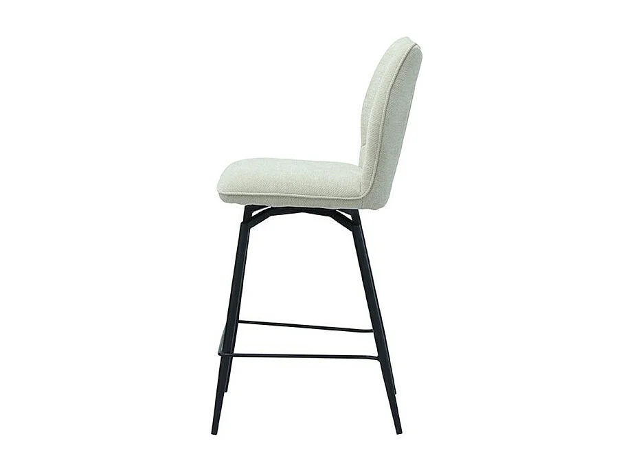 Silla giratoria de mostrador CROFT – Tela cruda – Patas de metal negro – Altura 103 cm – Estilo diseño/industrial