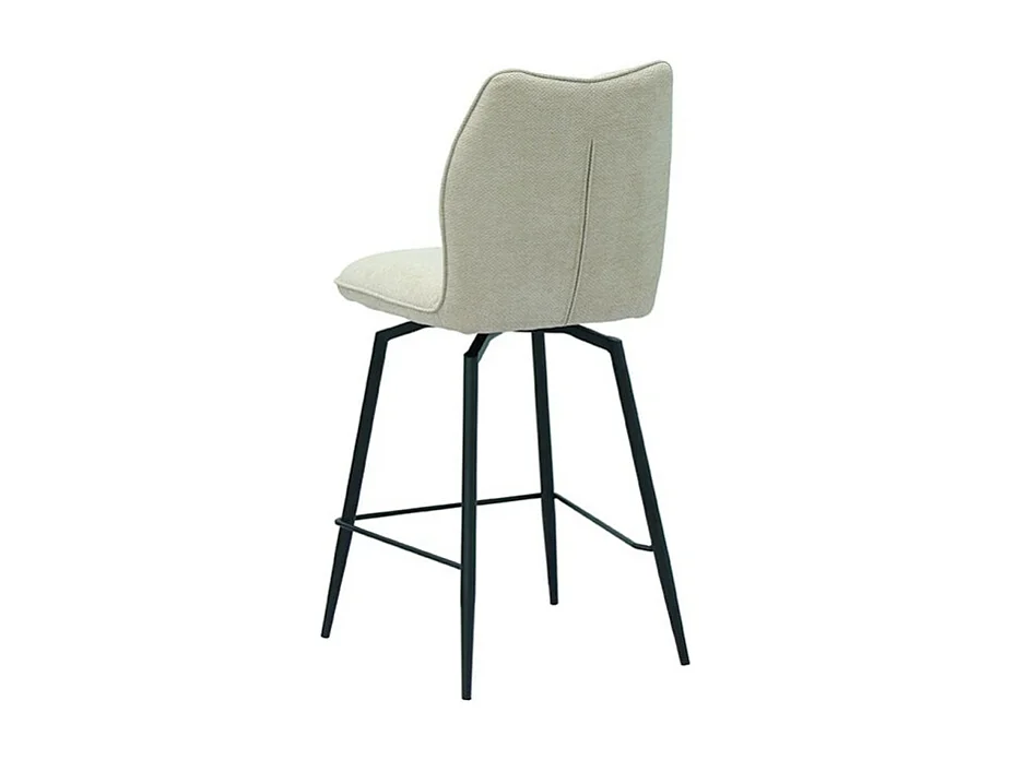 Silla giratoria de mostrador CROFT – Tela cruda – Patas de metal negro – Altura 103 cm – Estilo diseño/industrial