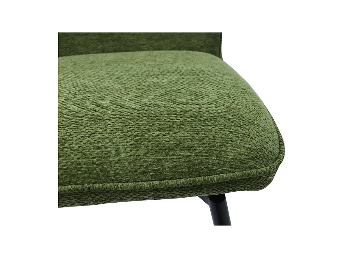 Cadeira de balcão giratória CROFT – Tecido verde – Pés de metal preto – Altura 103 cm – Estilo design/industrial