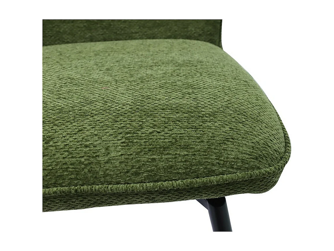 Cadeira de balcão giratória CROFT – Tecido verde – Pés de metal preto – Altura 103 cm – Estilo design/industrial