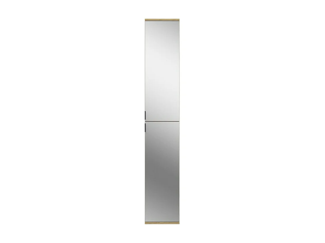 Armario de almacenamiento BODITE – 4 puertas con espejos – Roble claro