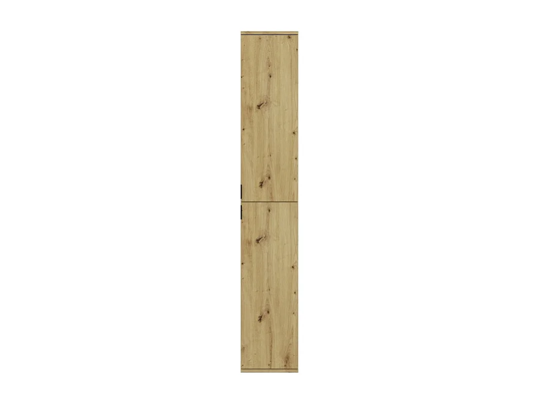 Armario de almacenamiento BODITE – 4 puertas con espejos – Roble claro