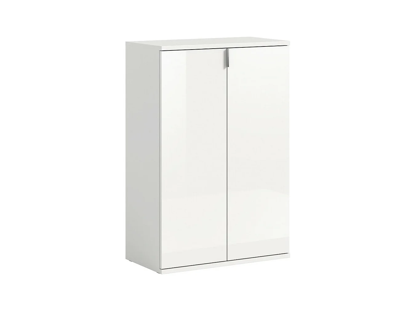 Meuble de rangement BODITE – 2 portes – Blanc laqué – Compact et pratique