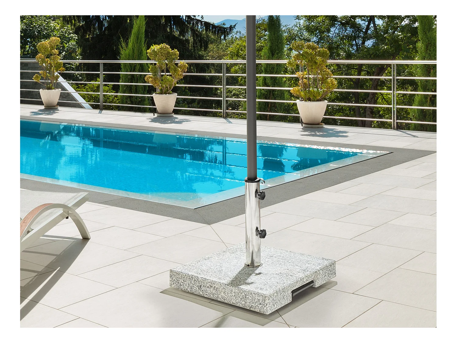 Socle de parasol CERZETO Gris Carré 30 kg