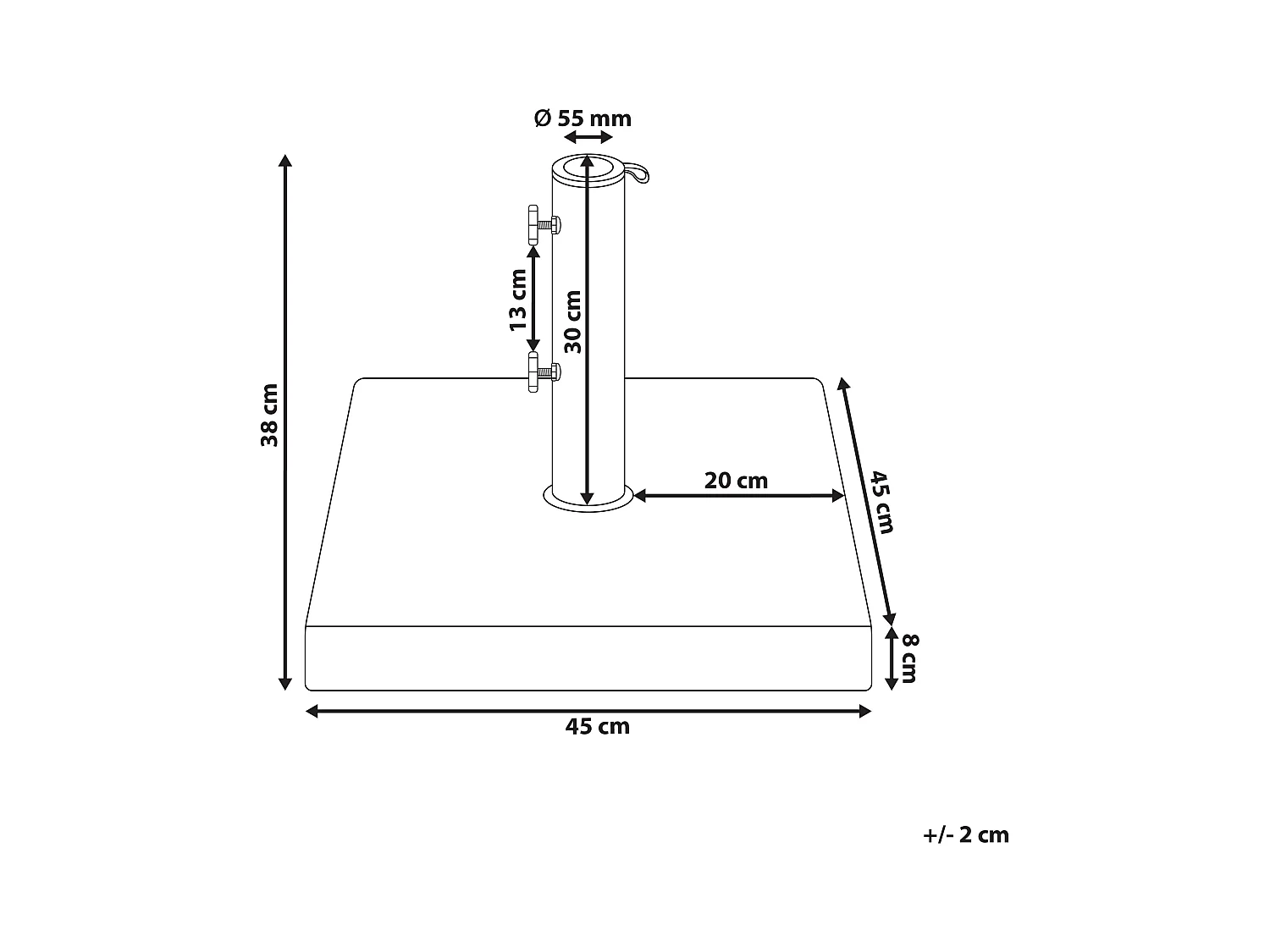 Socle de parasol CERZETO Gris Carré 30 kg