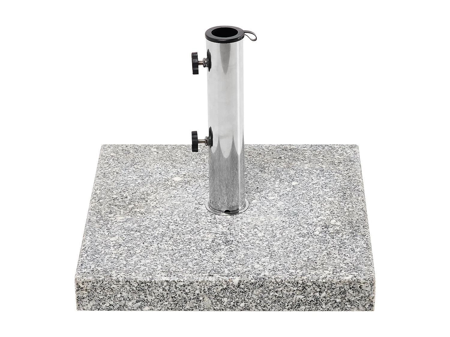 Garten Sonnenschirmständer Granit / Edelstahl quadratisch grau 45x45 cm Cerzeto