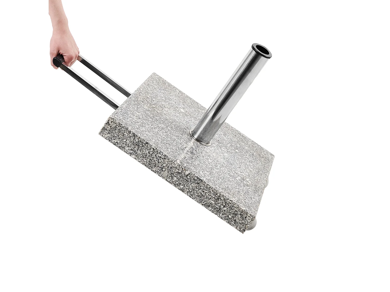 Garten Sonnenschirmständer Granit / Edelstahl quadratisch grau 45x45 cm Cerzeto