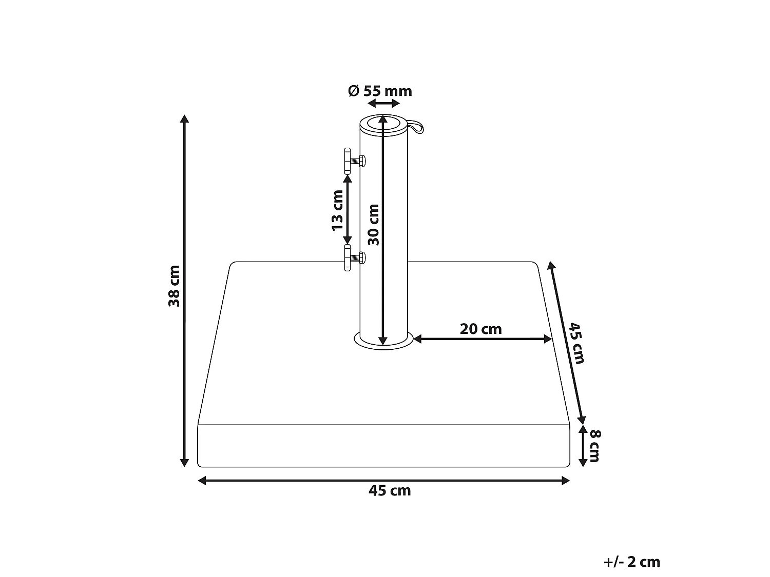 Parasol Base CERZETO Grey Square 30 kg