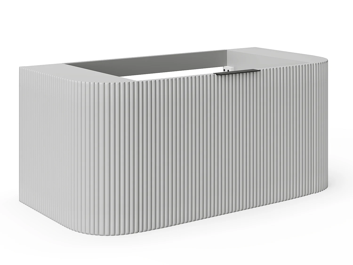 Mueble de baño flotante con lavabo empotrado - Blanco mate - 100 cm - LOMERI