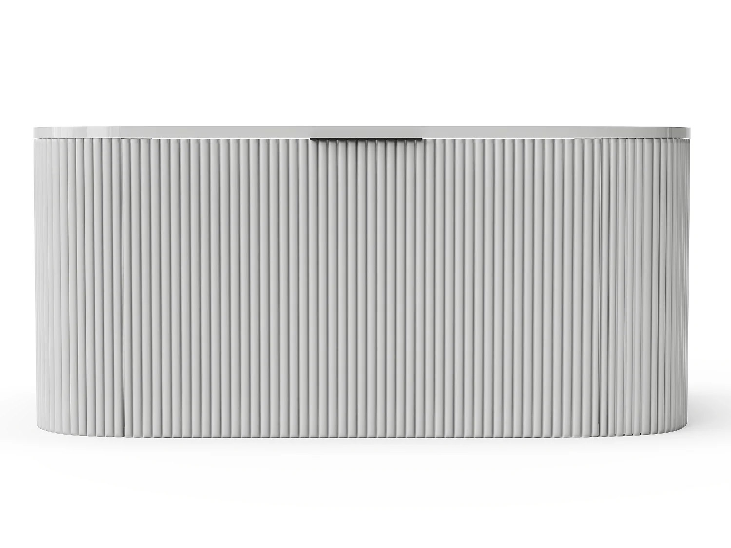 Meuble sous vasque suspendu strié - Blanc mat - 100 cm - LOMERI