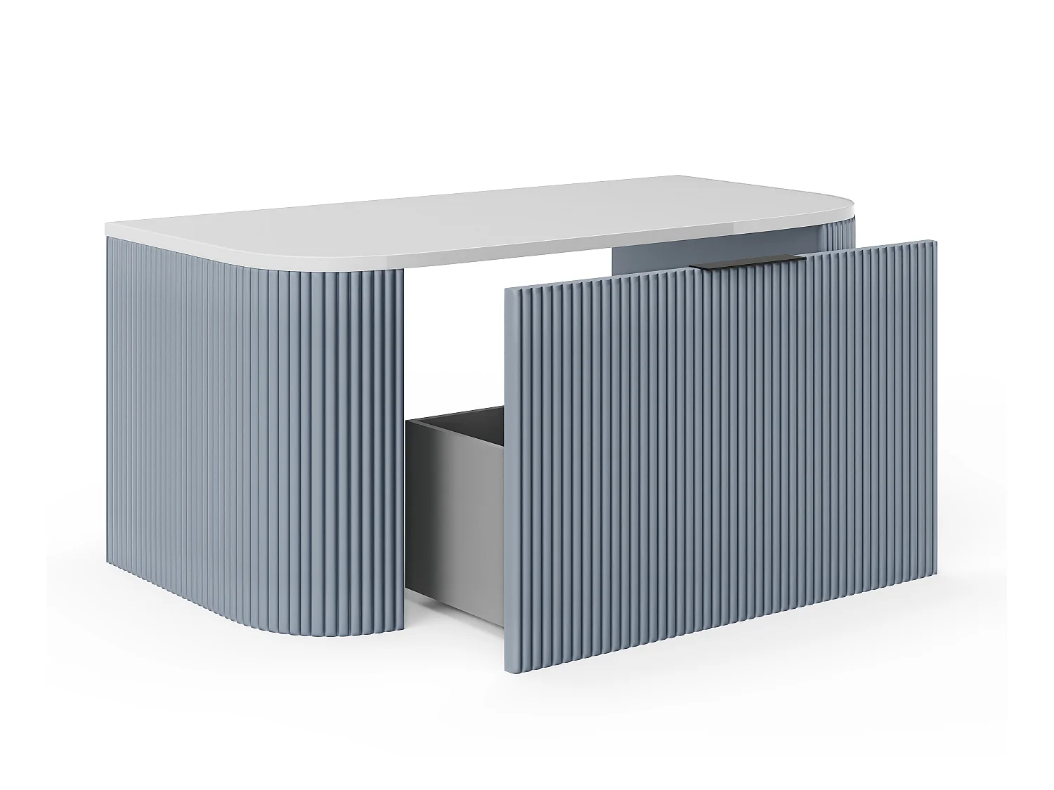 Vegghengt servant tilbakk kommodeskap stripet - Matt blå - cultivasjonsbenk - 100 cm - LOMERI