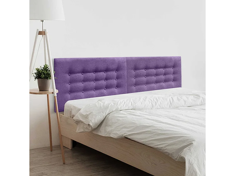 DHOME Tête de Lit en Tissu ACUALINE avec 3 Rangées de Boutons Tête de Lit Capitonnée de Luxe (Lilas, 160cm (2 pièces))