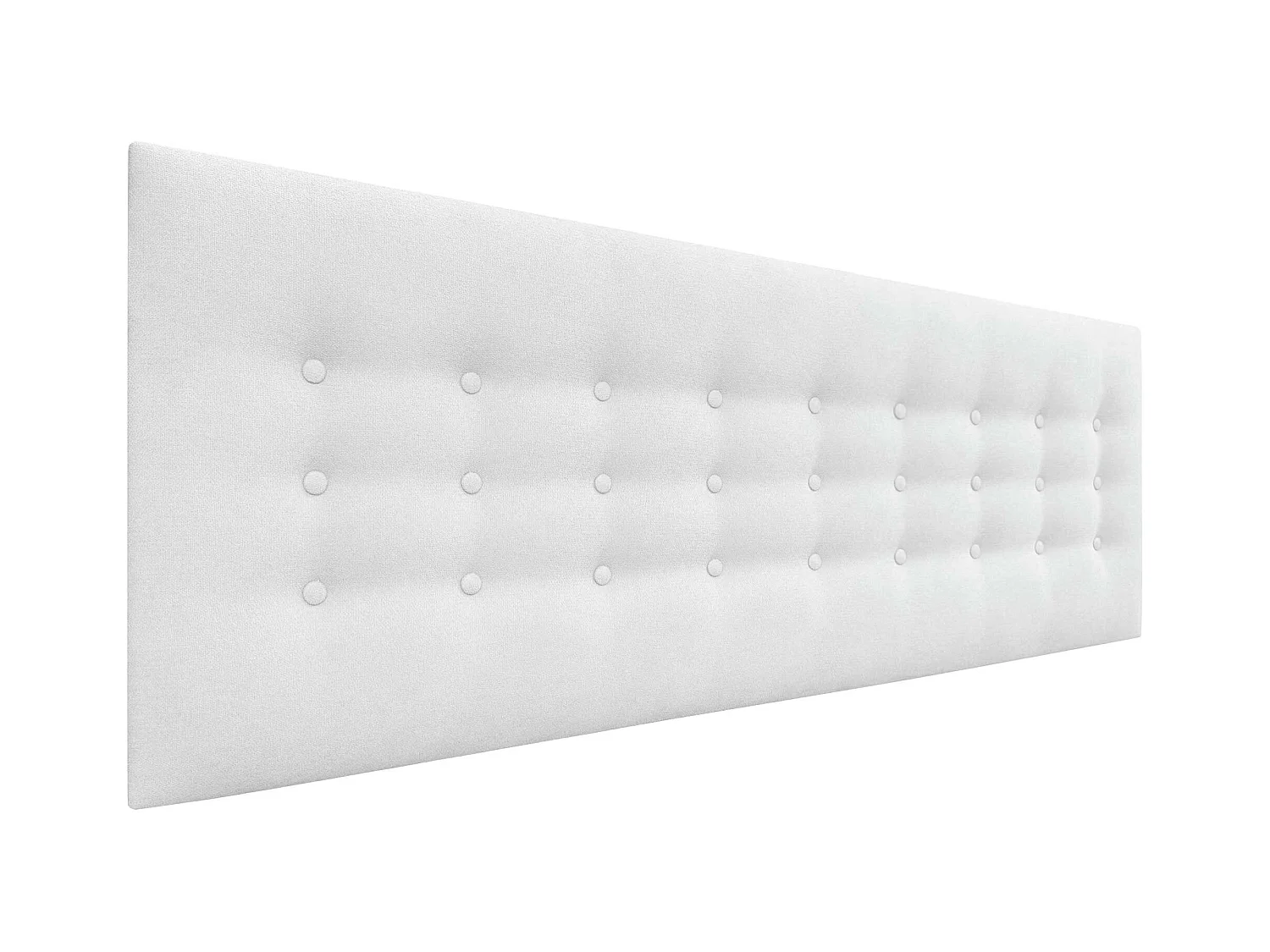 DHOME Testiera de tessuto ACUALINE con 3 file di bottoni e gambe testiera imbottita di lusso per letto (Blanco, 145cm)