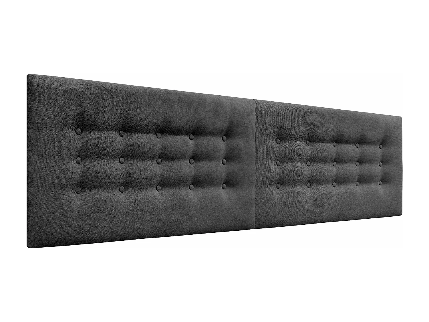 DHOME Tête de Lit en Tissu ACUALINE avec 3 Rangées de Boutons Tête de Lit Capitonnée de Luxe (Noir, 160cm (2 pièces))