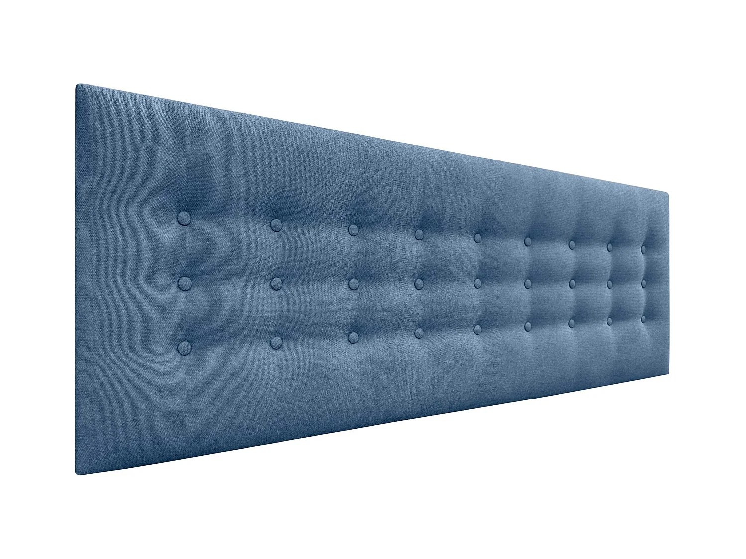 DHOME Testiera de tessuto ACUALINE con 3 file di bottoni e gambe testiera imbottita di lusso per letto (Azul, 135cm)