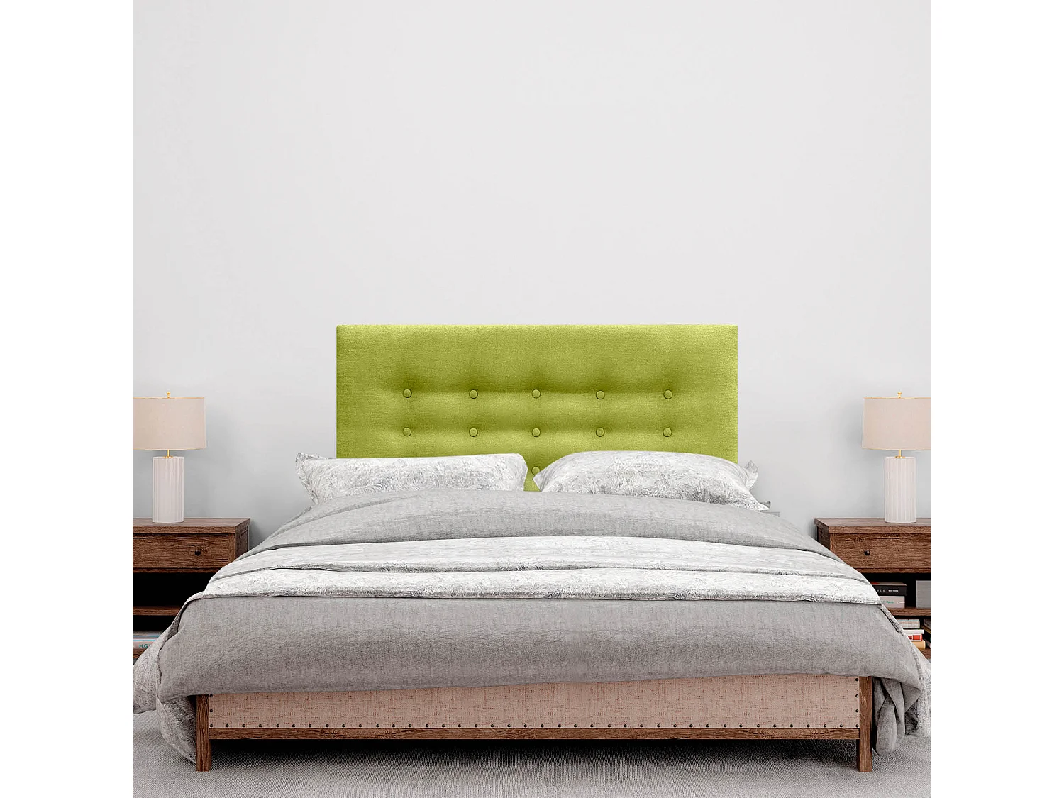 DHOME Kopfteil de Stoff ACUALINE mit 3 Knopfreihen und Beinen gepolstertes luxuriöses Bettkopfteil (Rosa, 110cm)