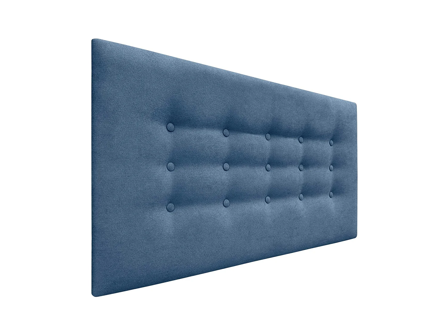 DHOME Kopfteil de Stoff ACUALINE mit 3 Knopfreihen und Beinen gepolstertes luxuriöses Bettkopfteil (Azul, 95cm)