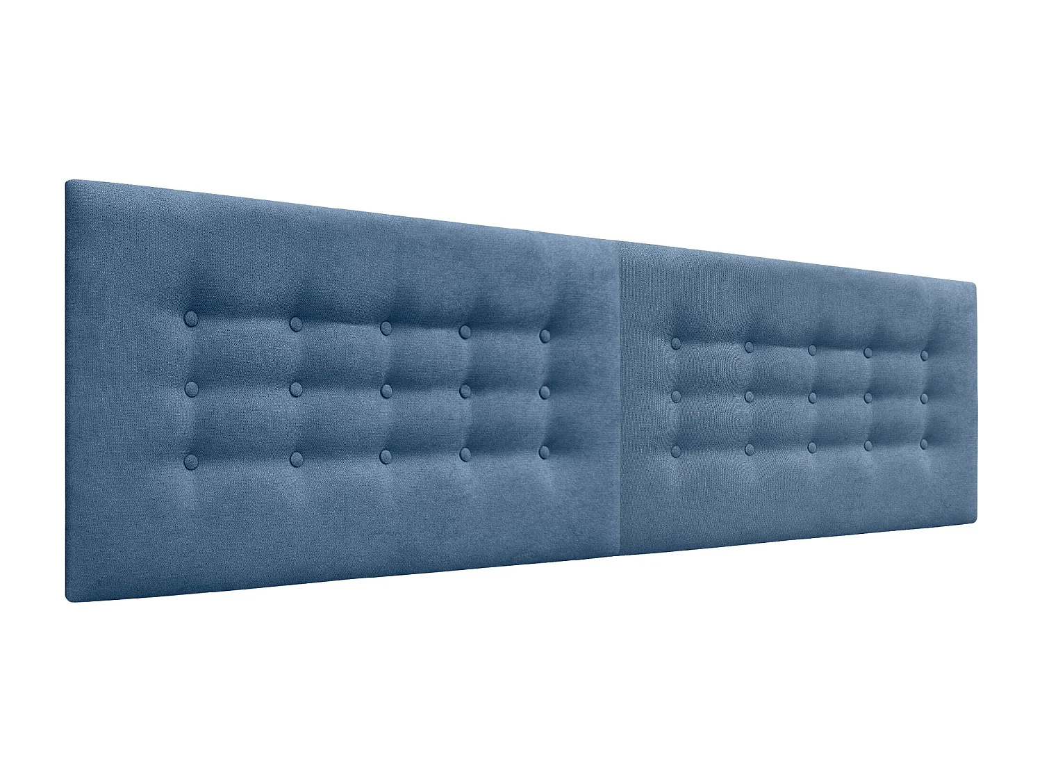 DHOME Hoofdbord de stof ACUALINE met 3 rijen knopen gepolsterd luxe hoofdbord voor bed (Azul, 160cm (2 piezas))