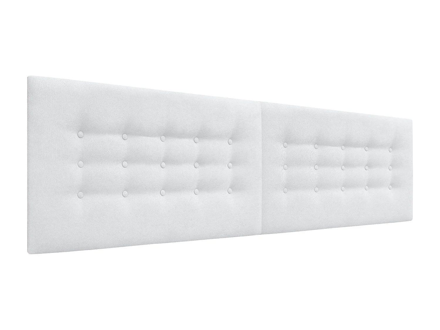 DHOME Tête de Lit en Tissu ACUALINE avec 3 Rangées de Boutons Tête de Lit Capitonnée de Luxe (Blanc, 220cm (2 pièces))