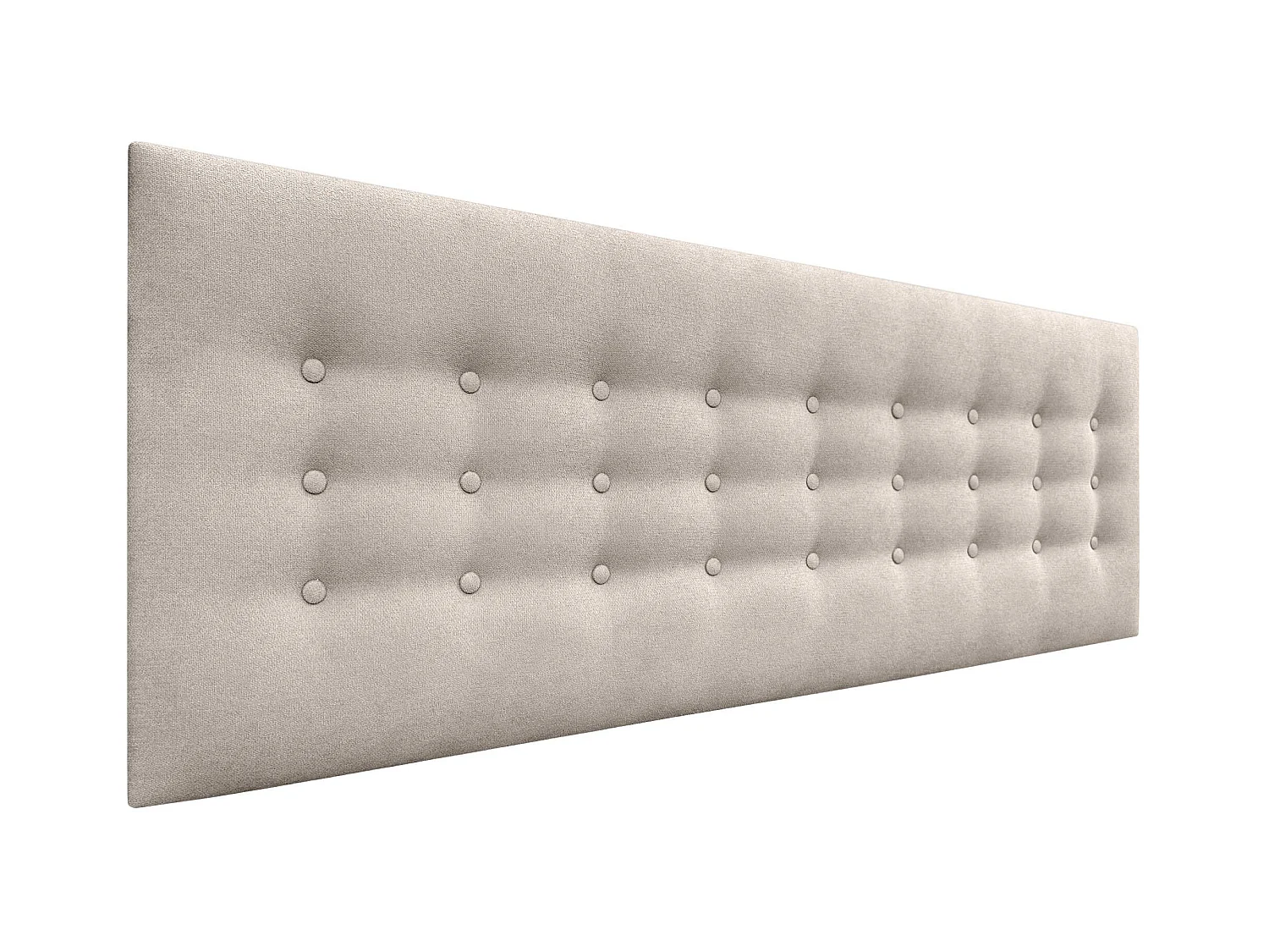 DHOME Testiera de tessuto ACUALINE con 3 file di bottoni e gambe testiera imbottita di lusso per letto (Beige, 145cm)
