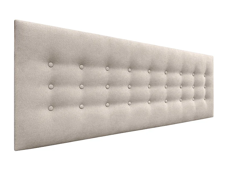 DHOME Testiera de tessuto ACUALINE con 3 file di bottoni e gambe testiera imbottita di lusso per letto (Beige, 145cm)