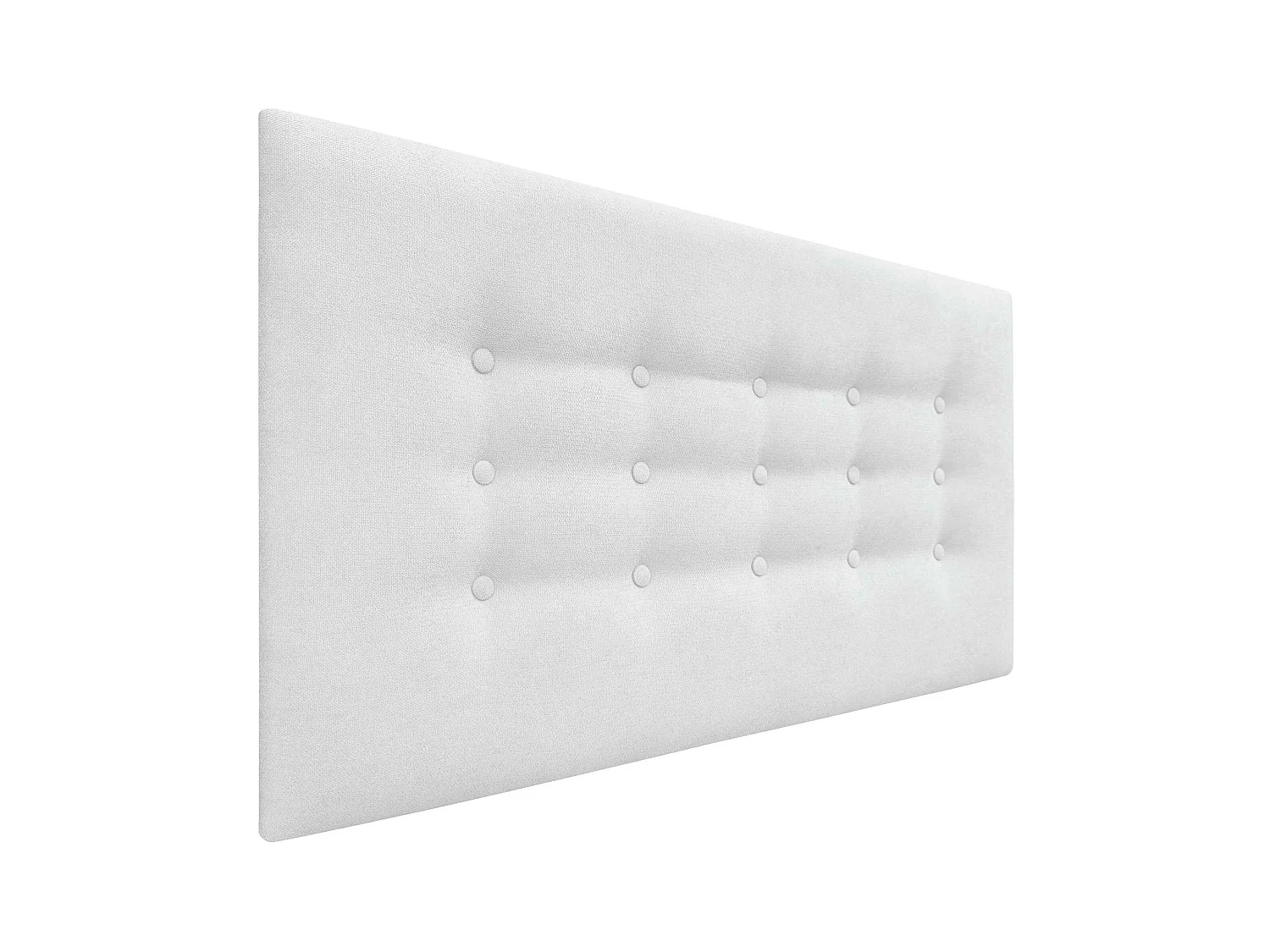 DHOME Kopfteil de Stoff ACUALINE mit 3 Knopfreihen und Beinen gepolstertes luxuriöses Bettkopfteil (Blanco, 95cm)